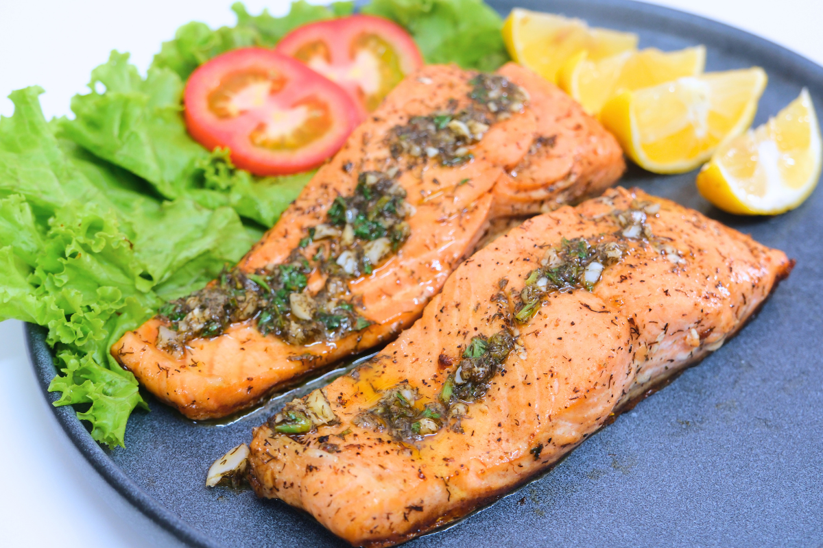 Pan seared Salmon with Lemon Butter